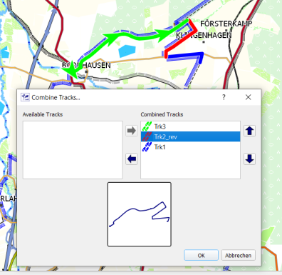 Combine tracks - correct order