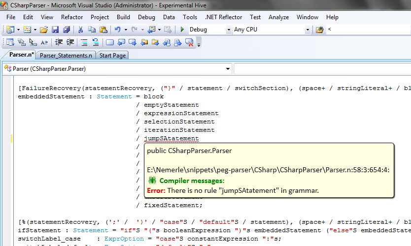 Figure 1. The reflection of grammar’s errors during editing session (in real time).